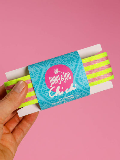 J&J Gurtband Premium 38mm Doubleface neon gelb rosa