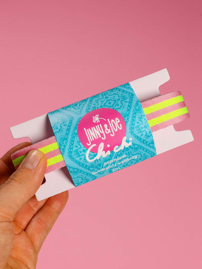 J&J Gurtband Premium 25mm Doubleface neon gelb rosa