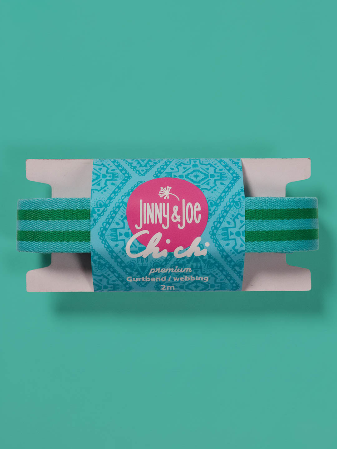 J&J Gurtband Premium 25mm Doubleface türkis grün