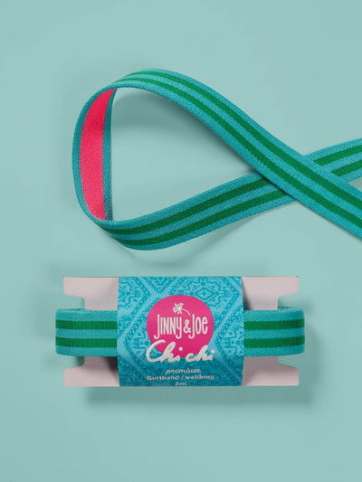 J&J Gurtband Premium 25mm Doubleface türkis grün