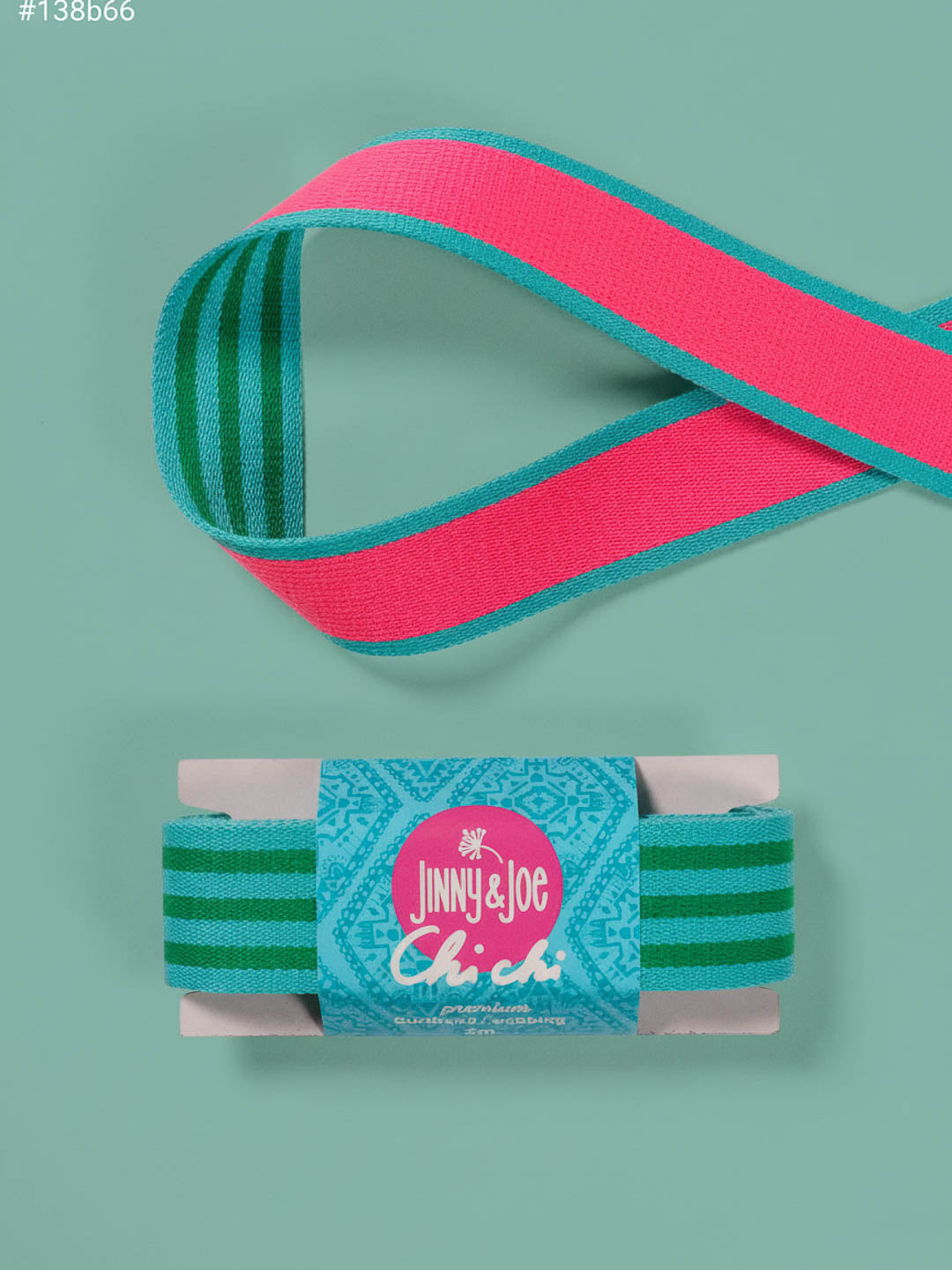 B-Ware Gurtband Premium 38mm Doubleface türkis grün