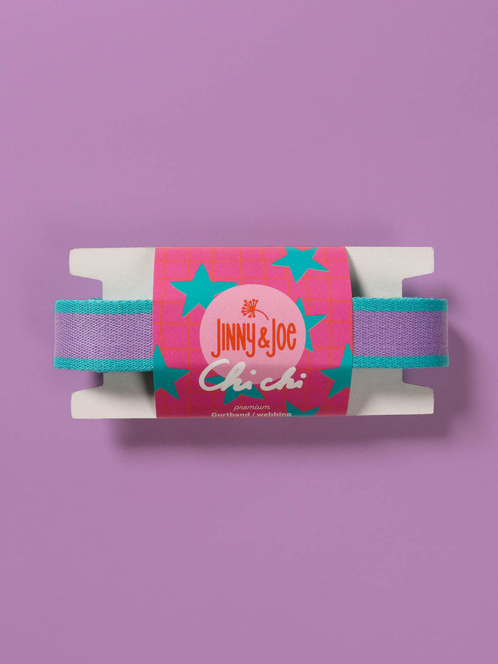 J&amp;J Gurtband Premium 25mm neon pink türkis