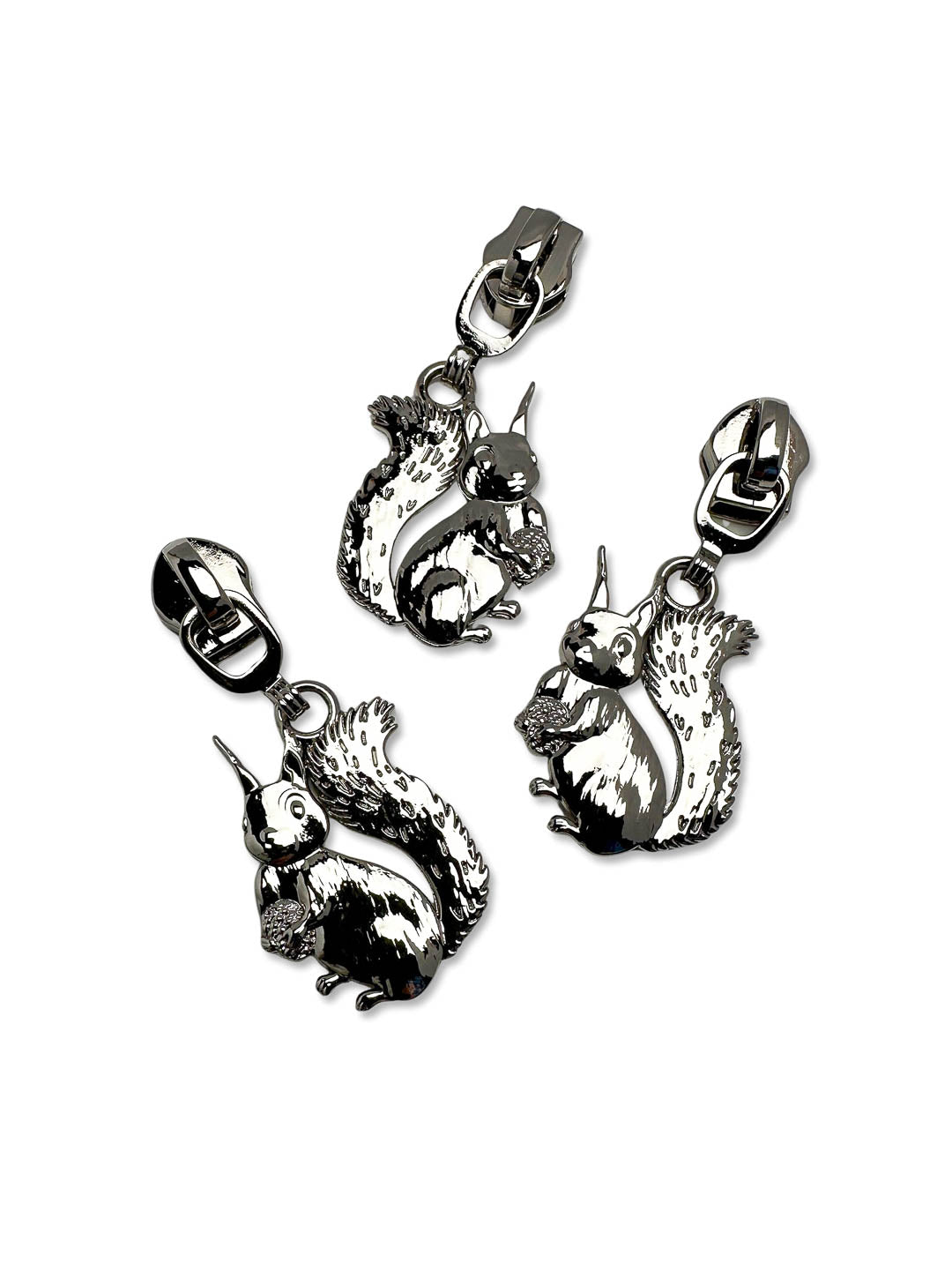J&J Zipper #5 Squirrel silber