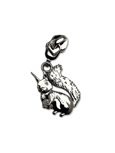 J&J Zipper #5 Squirrel silber