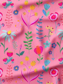 J&J Bio French Terry Little Wildflowers rosa