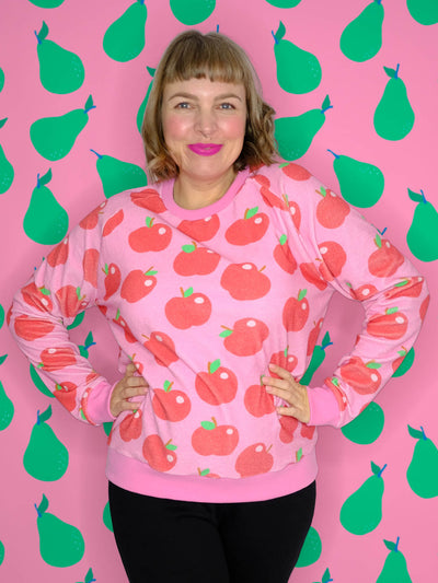 J&J Bio Frottee Wonky Apples rosa