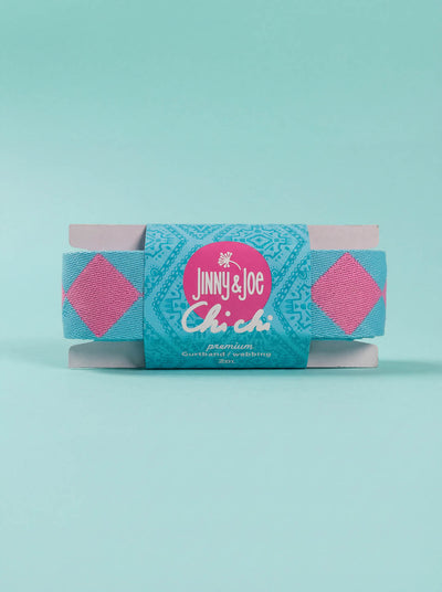 J&J Gurtband Premium 38mm Doubleface Diamondz rosa türkis