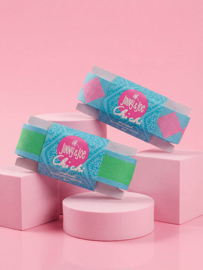 J&J Gurtband Premium 38mm Doubleface Diamondz rosa türkis