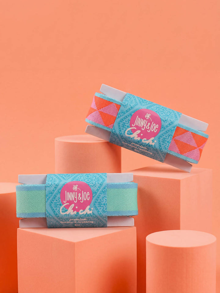 J&amp;J Gurtband Premium 38mm Tria rosa orange