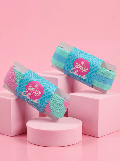 J&J Gurtband Premium 38mm Diagonalz rosa aqua