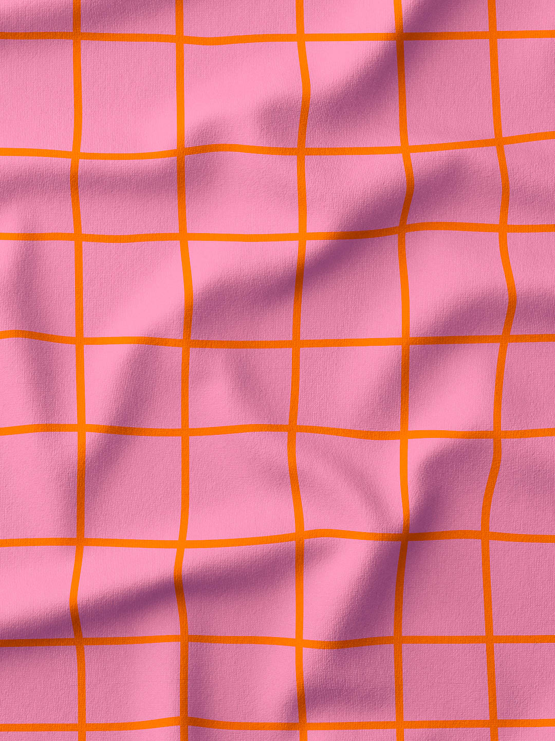 J&amp;J French Terry Gridz rosa-orange extrabreit