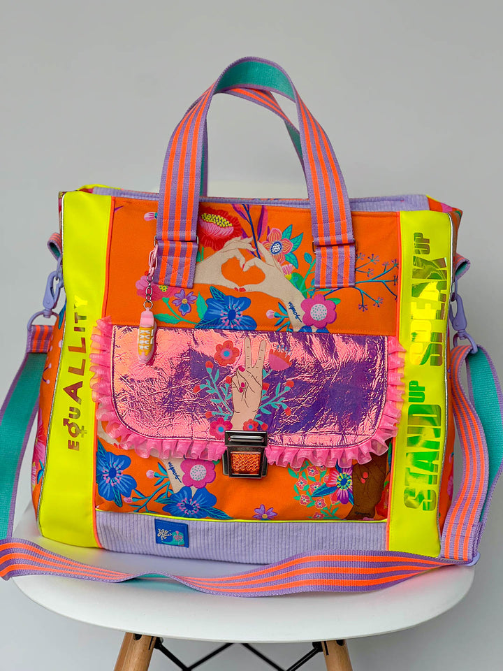 J&amp;J Canvas little Sisterhood orange