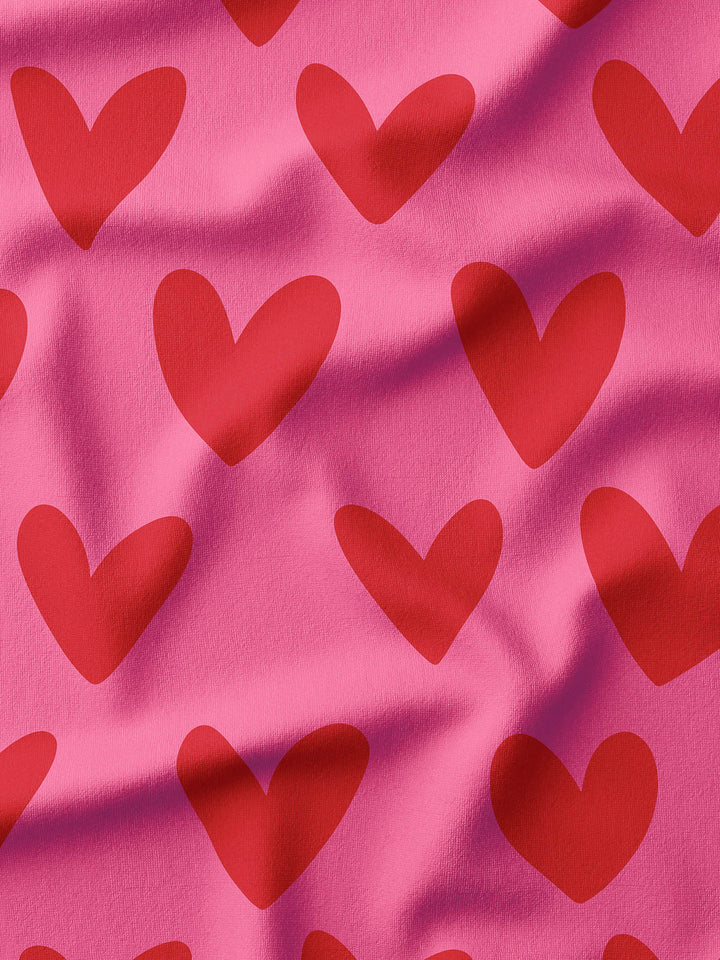 J&amp;J Bio French Terry Love Is The Answer rosa