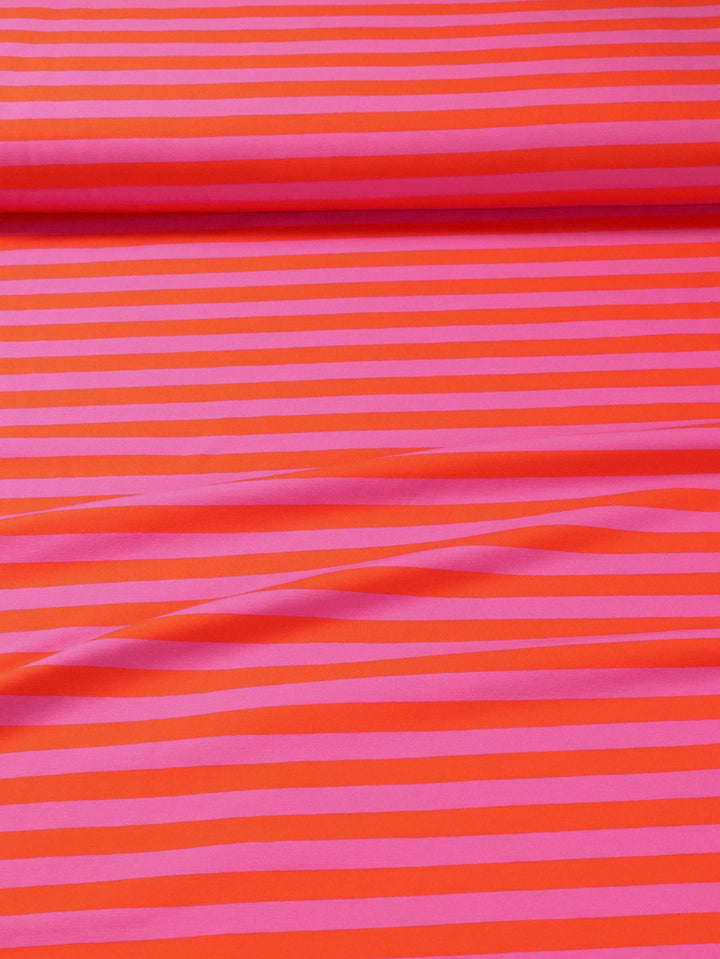 J&amp;J Bio Jersey Ringelz blutorange-pink