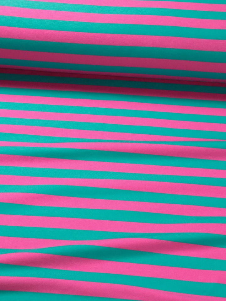 J&amp;J Bio French Terry Ringelz emerald-pink
