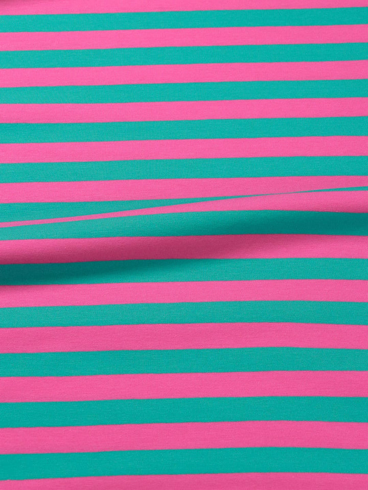 J&amp;J Bio Jersey Ringelz emerald-hot pink
