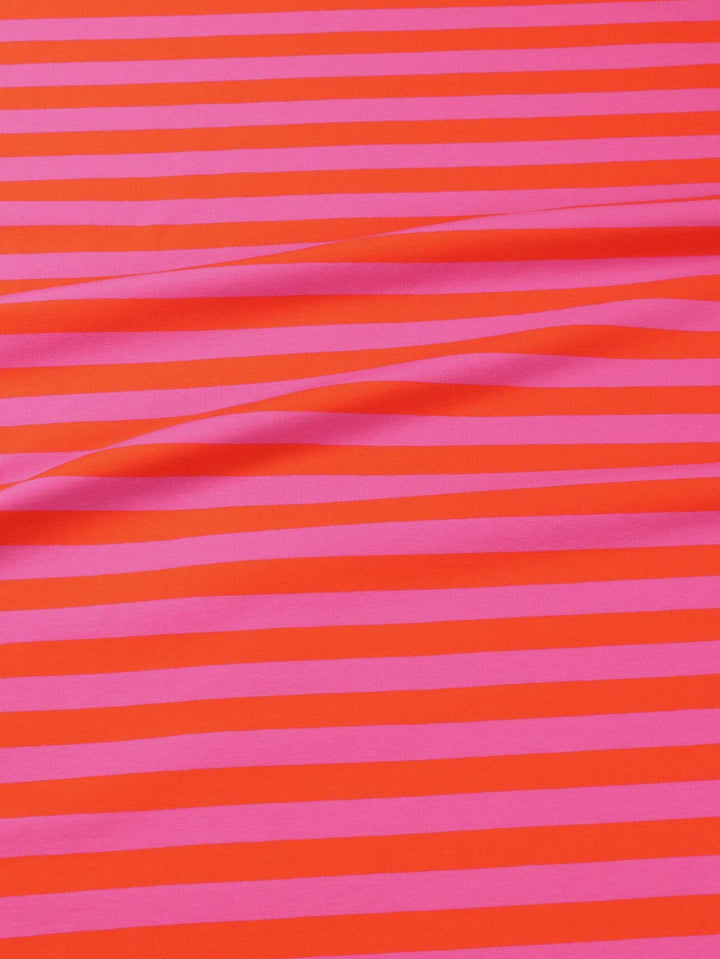 J&amp;J Bio Jersey Ringelz blutorange-hot pink