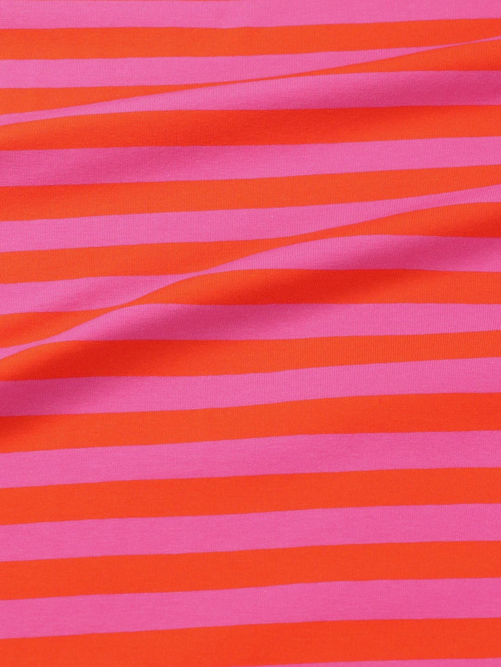 J&amp;J Bio Jersey Ringelz blutorange-hot pink