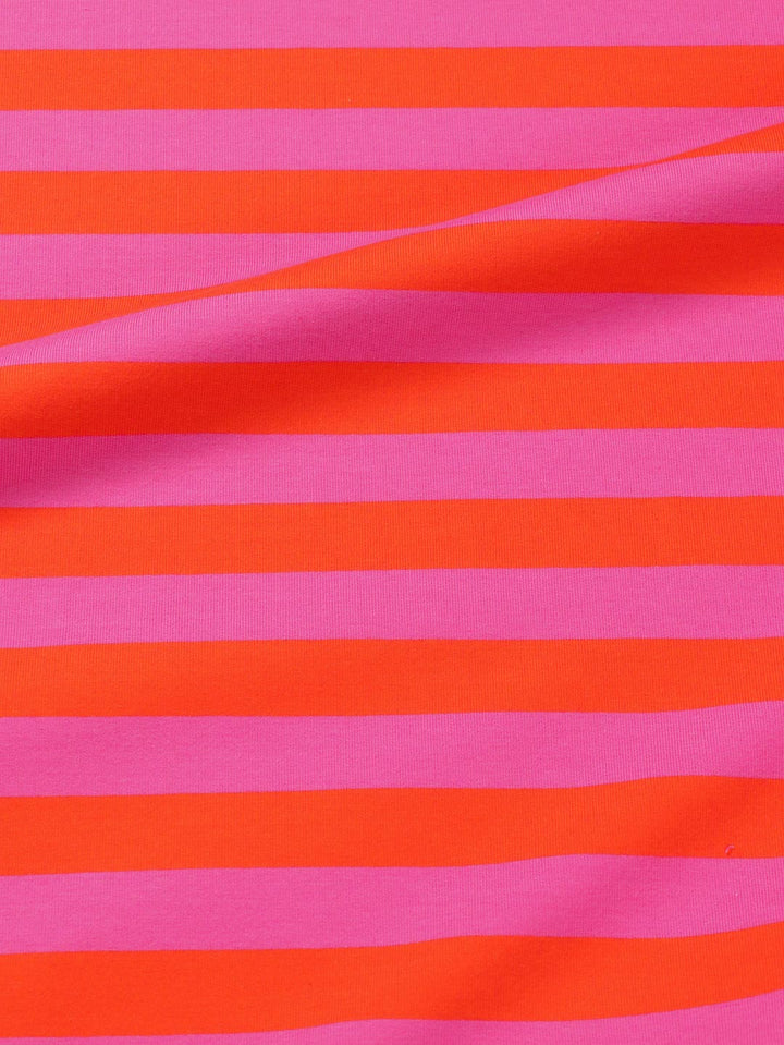 J&amp;J Bio French Terry Ringelz blutorange-hot pink