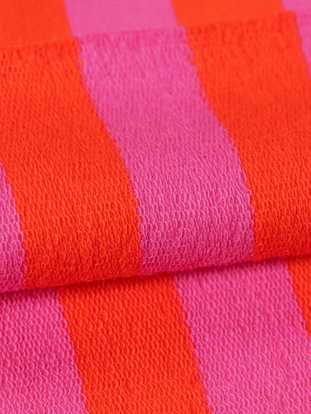 J&amp;J Bio French Terry Ringelz blutorange-hot pink