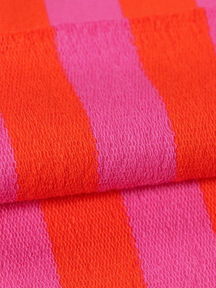 J&amp;J Bio French Terry Ringelz blutorange-hot pink