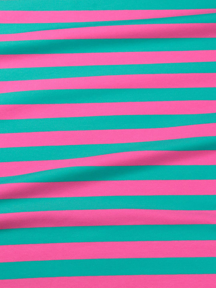 J&amp;J Bio French Terry Ringelz emerald-hot pink