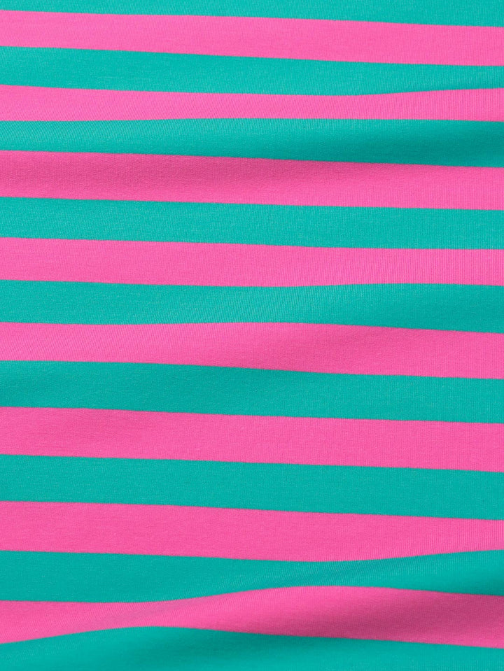 J&amp;J Bio French Terry Ringelz emerald-hot pink