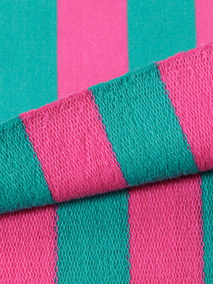 J&amp;J Bio French Terry Ringelz emerald-hot pink