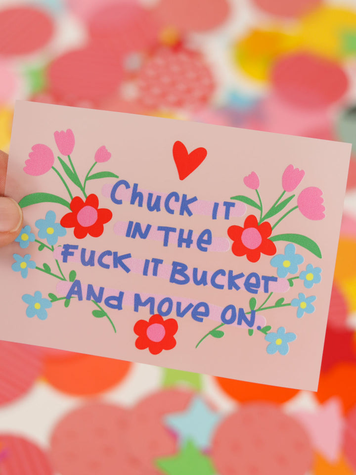 J&amp;J Bügelbild Chuck it in the Bucket