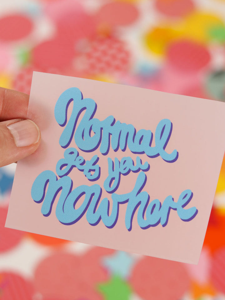 J&amp;J Bügelbild Normal gets you nowhere türkis