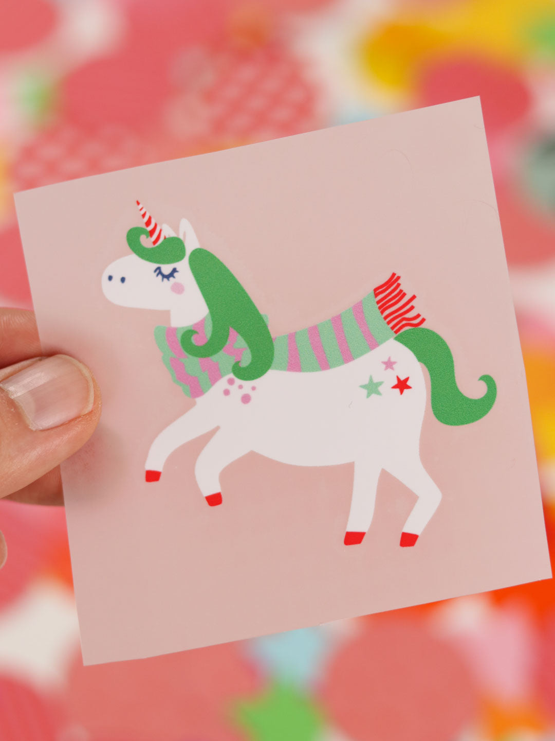 J&amp;J Bügelbild White Unicorn