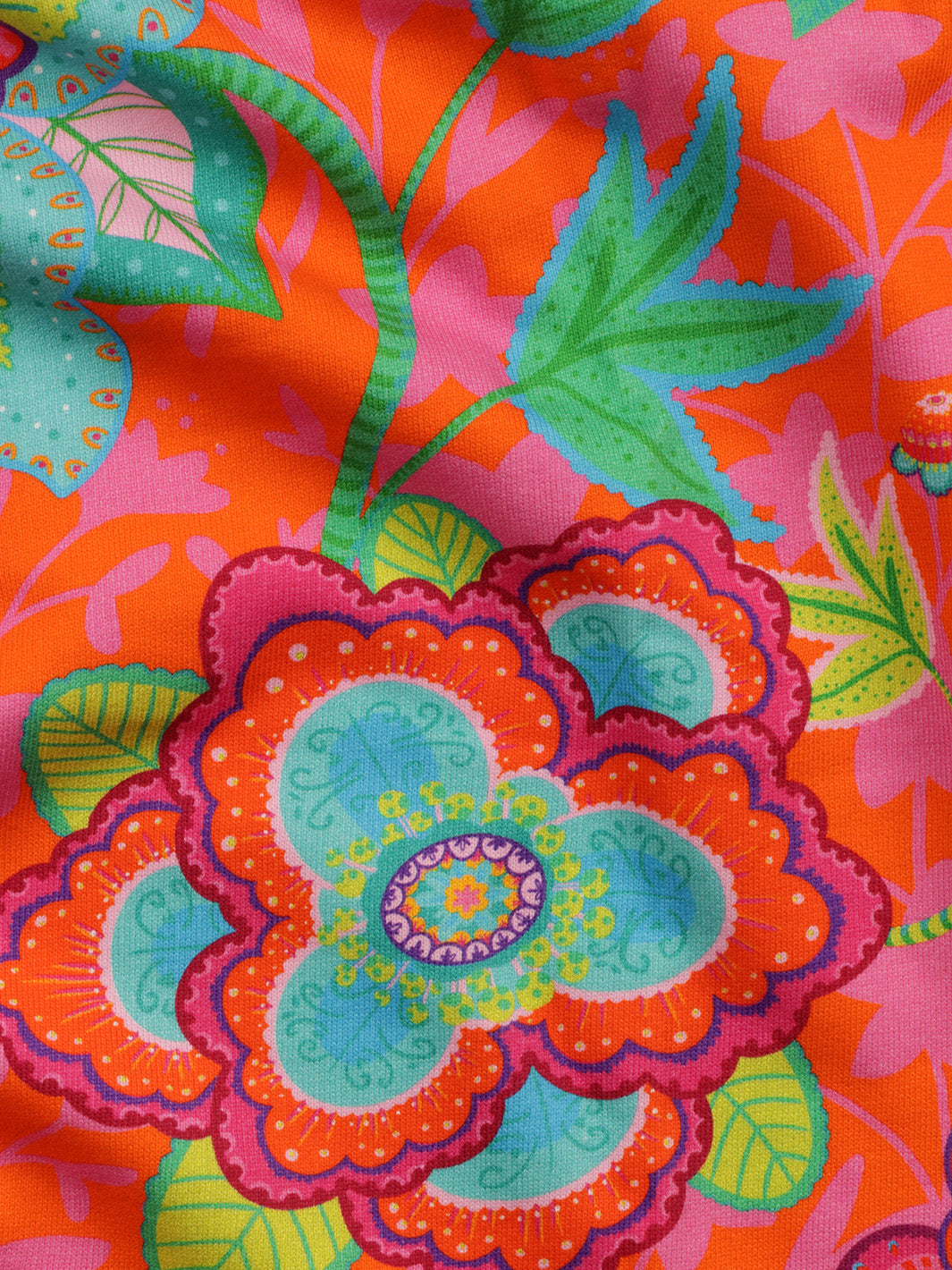 J&amp;J Bio Retrosweat Fabulous Flowers orange pink