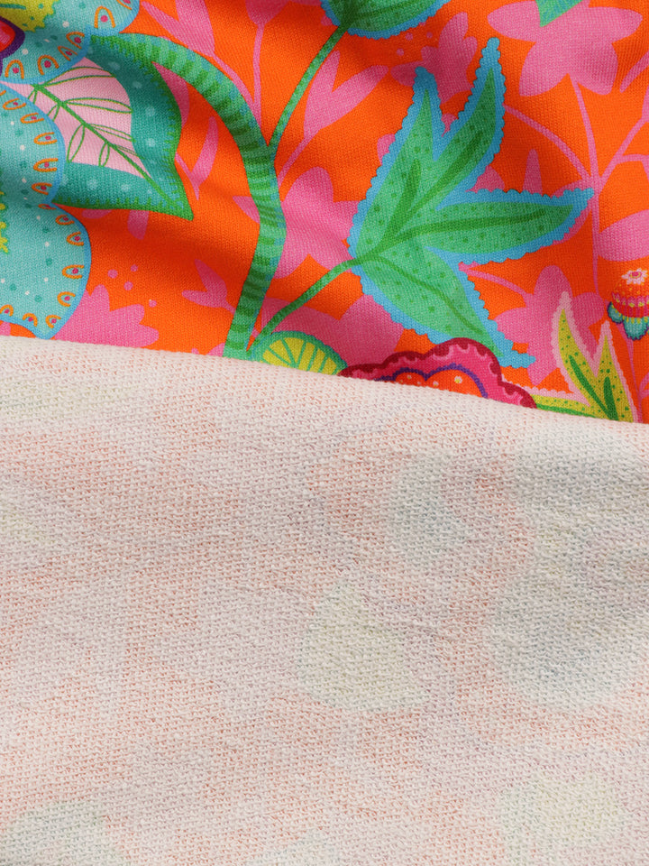 J&amp;J Bio Retrosweat Fabulous Flowers orange pink
