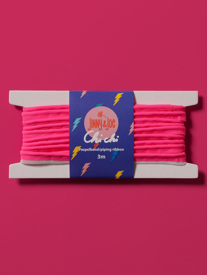 J&amp;J Paspelband Glow neon pink