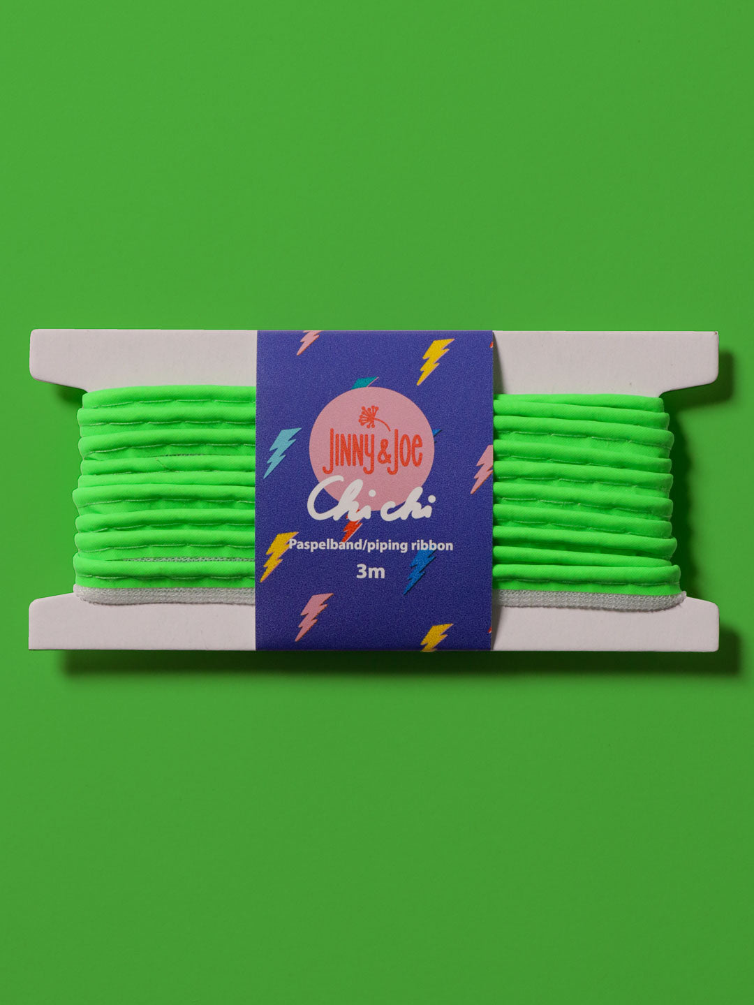 J&J Paspelband Glow neon grün