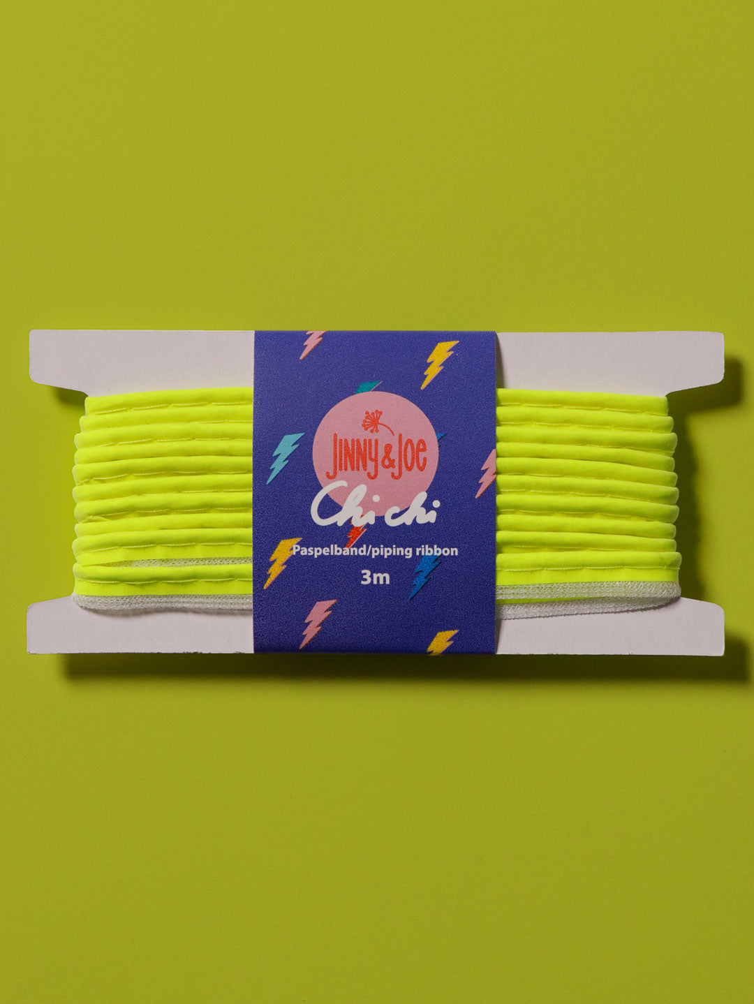 J&J Paspelband Glow neon gelb