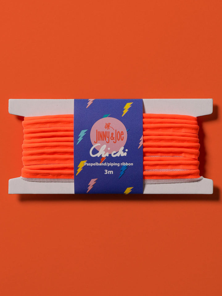J&amp;J Paspelband Glow neon dark orange